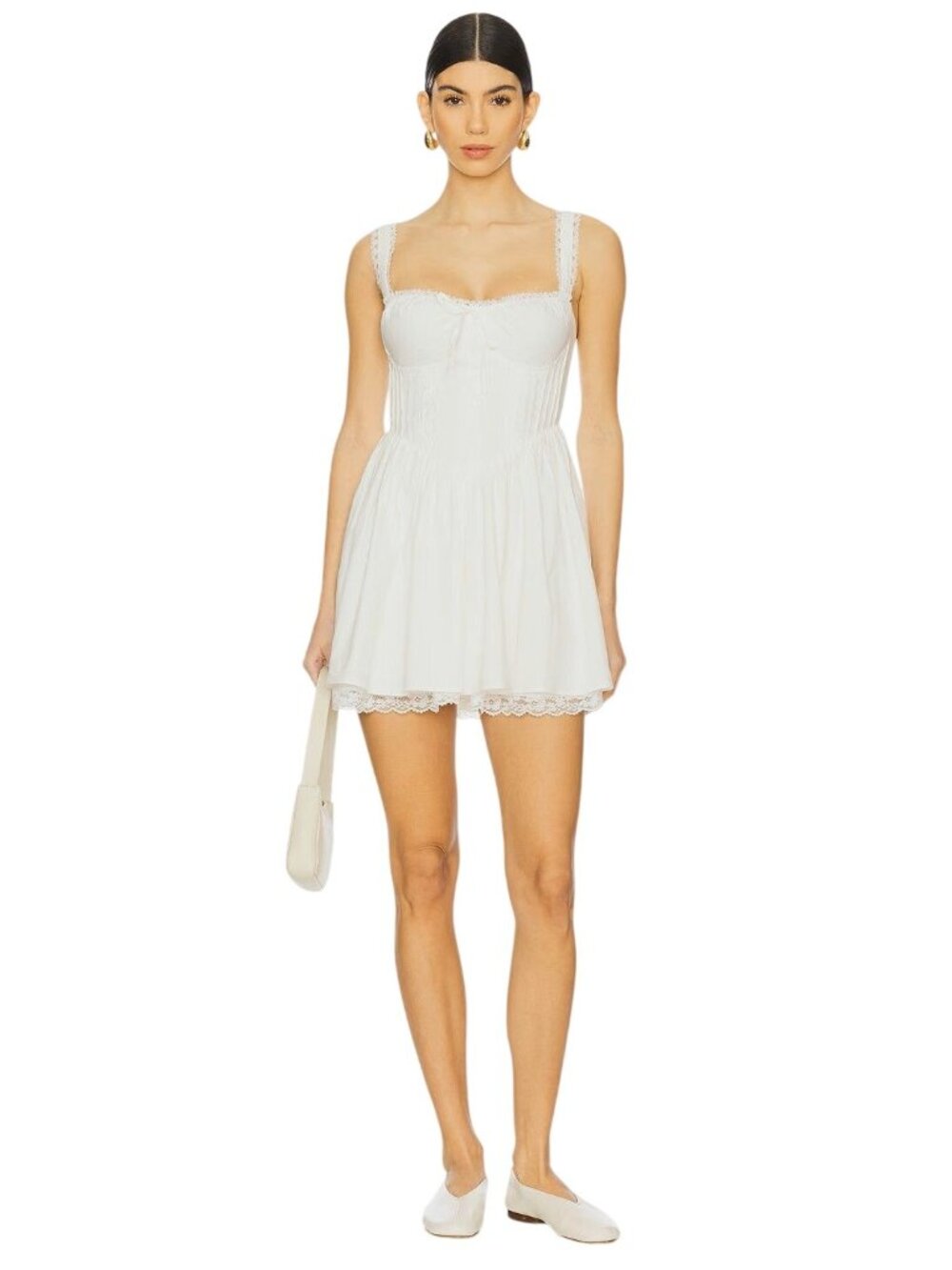 MORE TO COME Zia Mini Dress in White XLarge New Womens